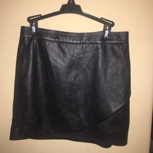 Black leather skirt